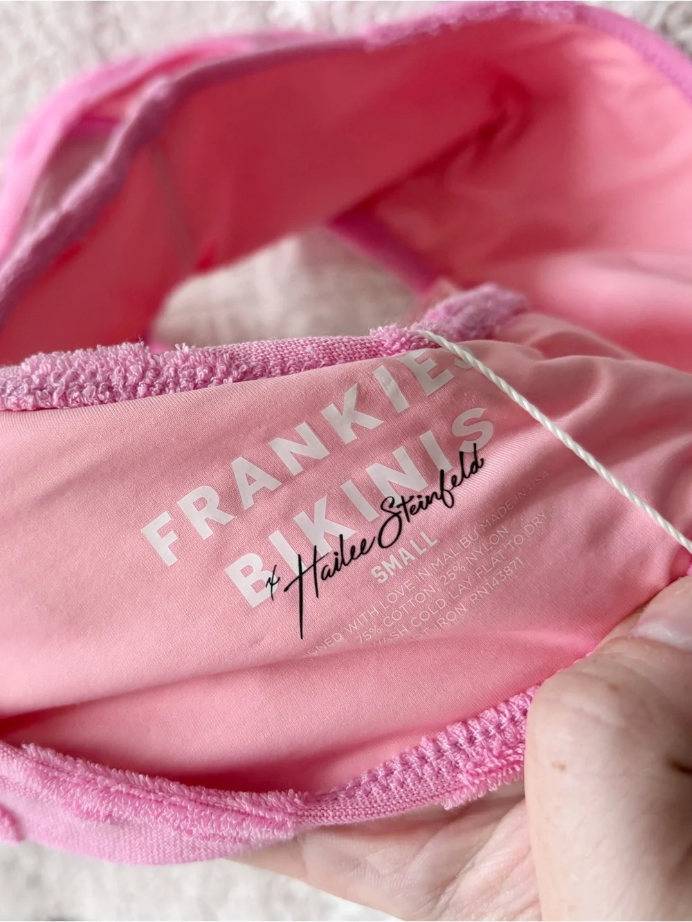 NWT Frankie’s Bikinis Terry One Shoulder Bikini Top